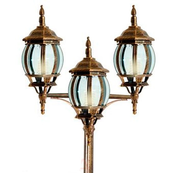 Светильник садово-парковый 3*100W 230V E27 черное золото,8115 "Классика" Feron