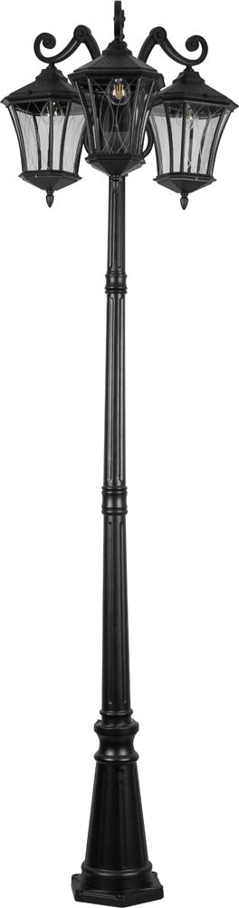 Светильник садово-парковый 3*60W 230V E27 черное золото, PL4039 "Лондон" Feron