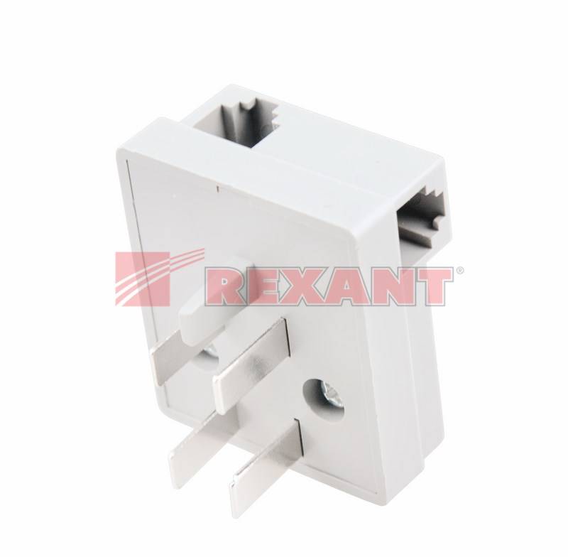 Вилка телефонная бел. Rexant 03-0012