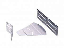 Угол для лотка горизонтальный изменяемый 0-45град. 80х150 алюм. 1.5мм СРО в компл. с крепежн. элемен