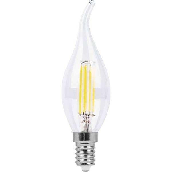 Лампа светодиодная E14- 7W-4000K LB-67 белый (свеча на ветру прозрачная) Feron 