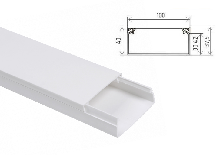 Кабель-канал КЭ 100х40 "Лигран" L-2 м Т (24м) Кабель-канал КЭ 100х40 "Лигран" L-2 м Т (24м)