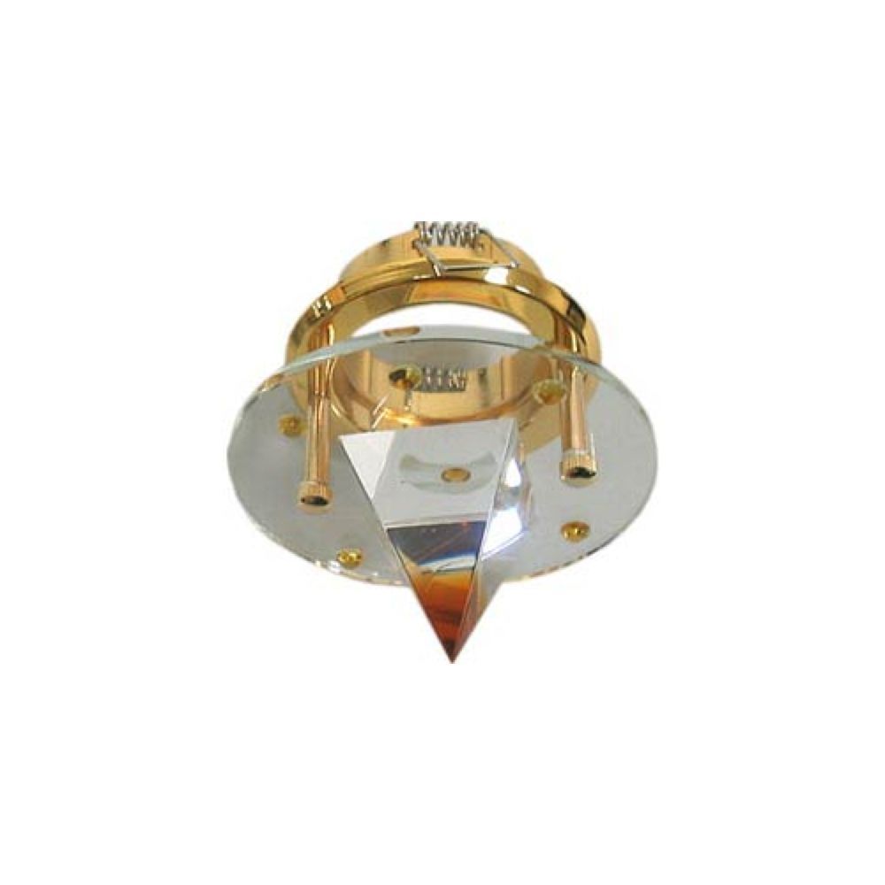 Светильник потолочный встраиваемый, MR16 G5.3 стекло с желтыми кристаллами, золото, c лампой, DL4163