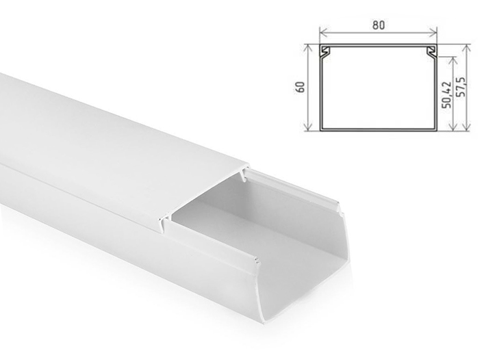Кабель-канал КЭ 80х60 "Лигран" L-2 м Т (24м)