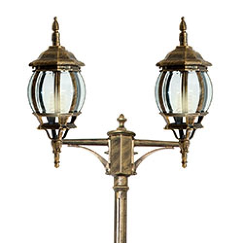 Светильник садово-парковый 2*100W 230V E27 черное золото, 8114 "Классика" Feron