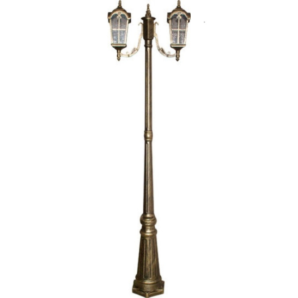 Светильник садово-парковый, 2*60W 230V E27 черное золото, PL109