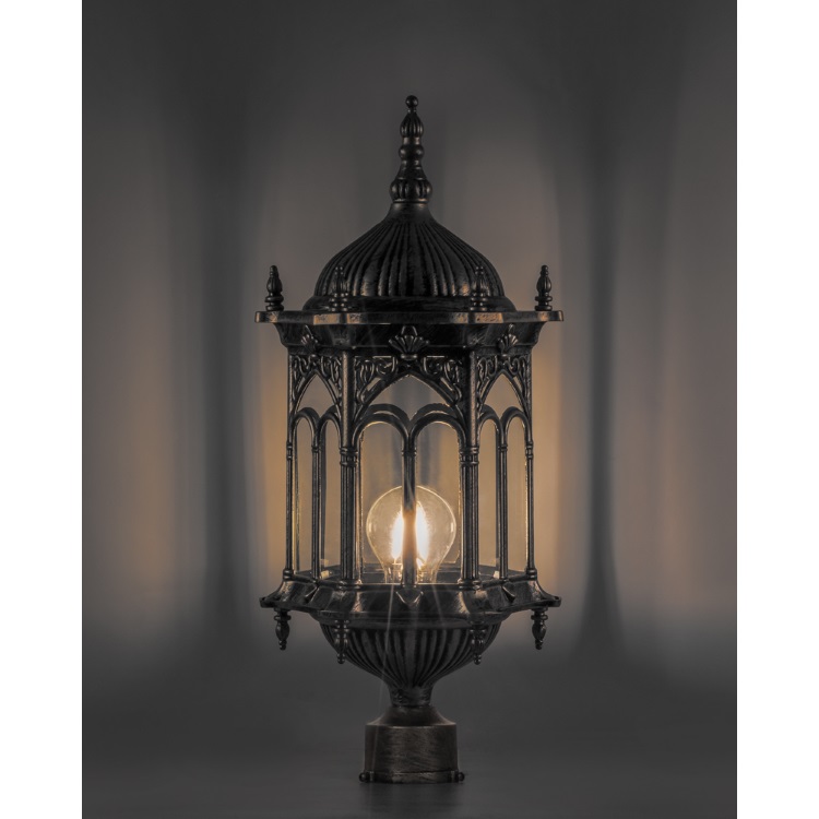 Светильник садово-парковый 60W 230V E27 черное золото, PL114 "Багдад" Feron
