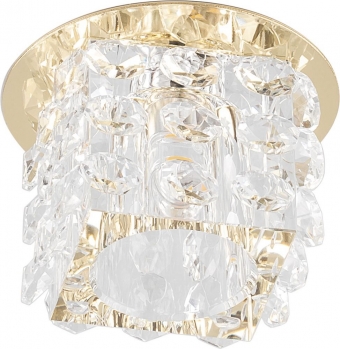 Светильник встраиваемый светодиодный Feron JD58 потолочный 10W 3000K прозрачно-золотистый