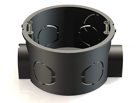 Кор.устан. с/пров. D68х42 (IP-20) черн. для кирпичный стен Кор.устан. с/пров. D68х42 (IP-20) черн. для кирпичный стен