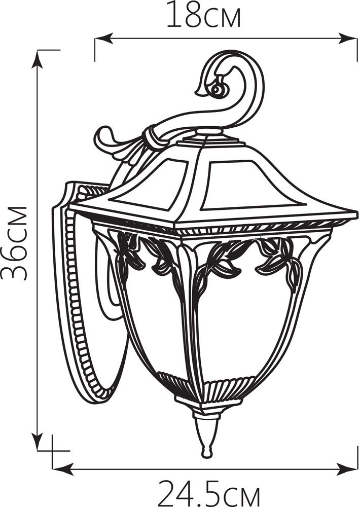 Светильник садово-парковый 60W 230V E27 черное золото, PL4072 "Афина" Feron