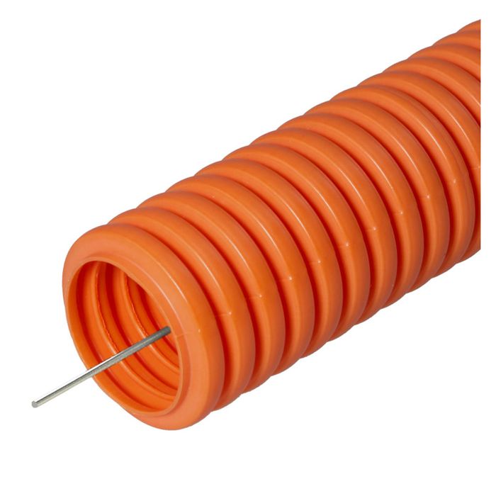 Труба ПНД нг d20мм безгалогенная FRHF с зондом (100 м/уп) ЛЕГКАЯ оранж