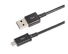Кабель USB (micro USB) длиный штекер 1М черн. REXANT 18-4268