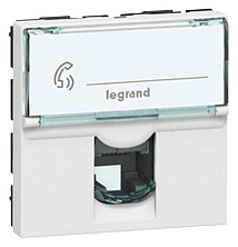 Модуль розетки компьютерной RJ-45, кат. 6, UTP, 2М, белый Legrand Моsaic