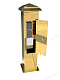 Стойка уличная с розетками из нержавеющей стали с дверцей и 4 розетками IP54 золотой