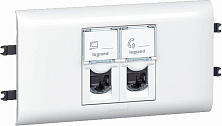 Розетка компьютерная СП 1мод. Mosaic RJ45 кат.5E UTP механизм бел. Leg 076551