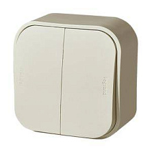 Legrand Quteo бежевый выключатель 2-клавишный 10А