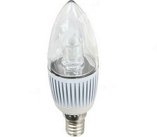 Лампа светодиодная E14- 3W-3500K (свеча прозрачная) FlexLED